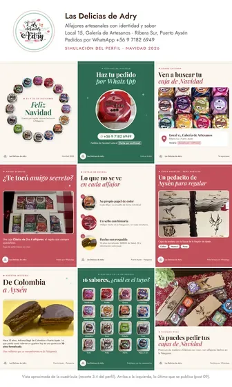 Perfil de Instagram de Las Delicias de Adry con los posts del mes